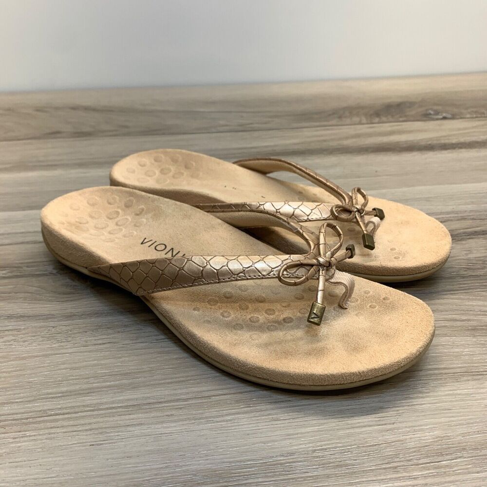 Vionic Womens Size 9.5 Orthaheel Rest Bella II Thong Sandals Cork Bella